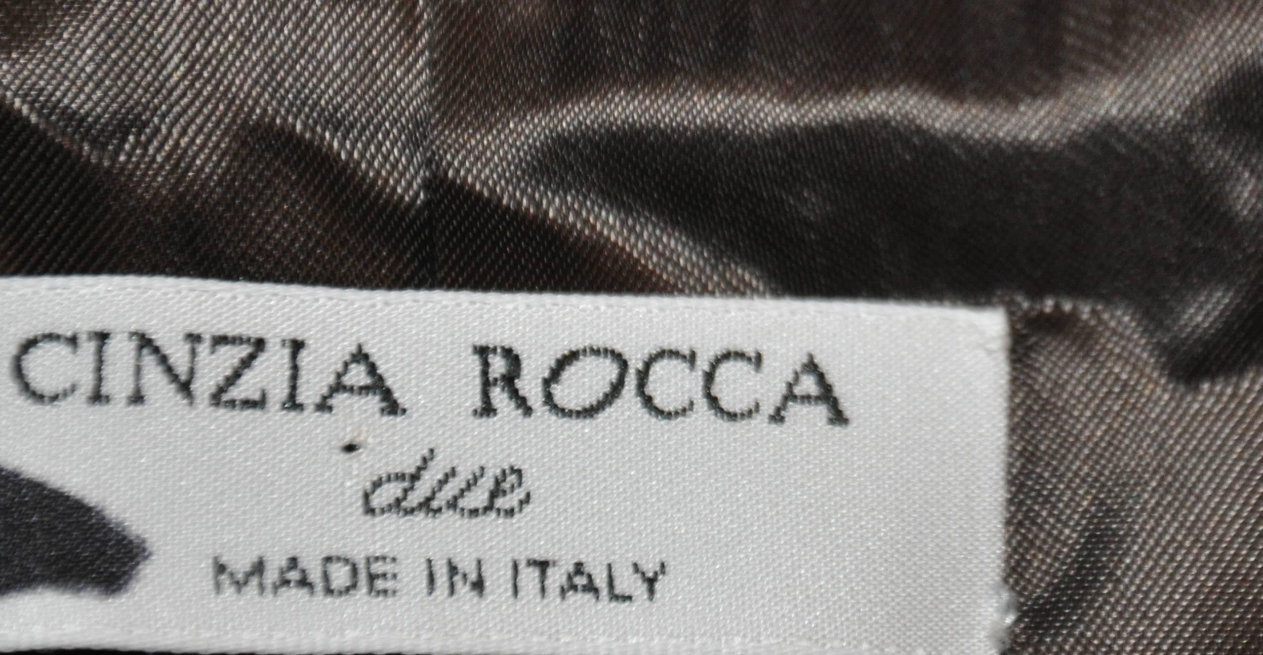 Black Cinzia Rocca/Loro Piano Coco Brown Super-Fine Wool Button Coat