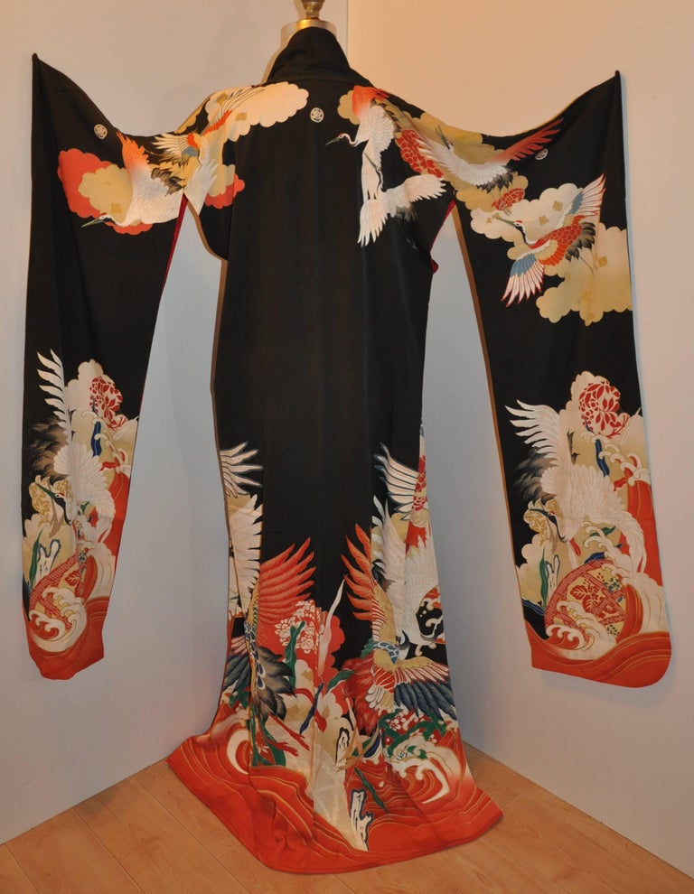 Dark Multicolored Printed Kimono