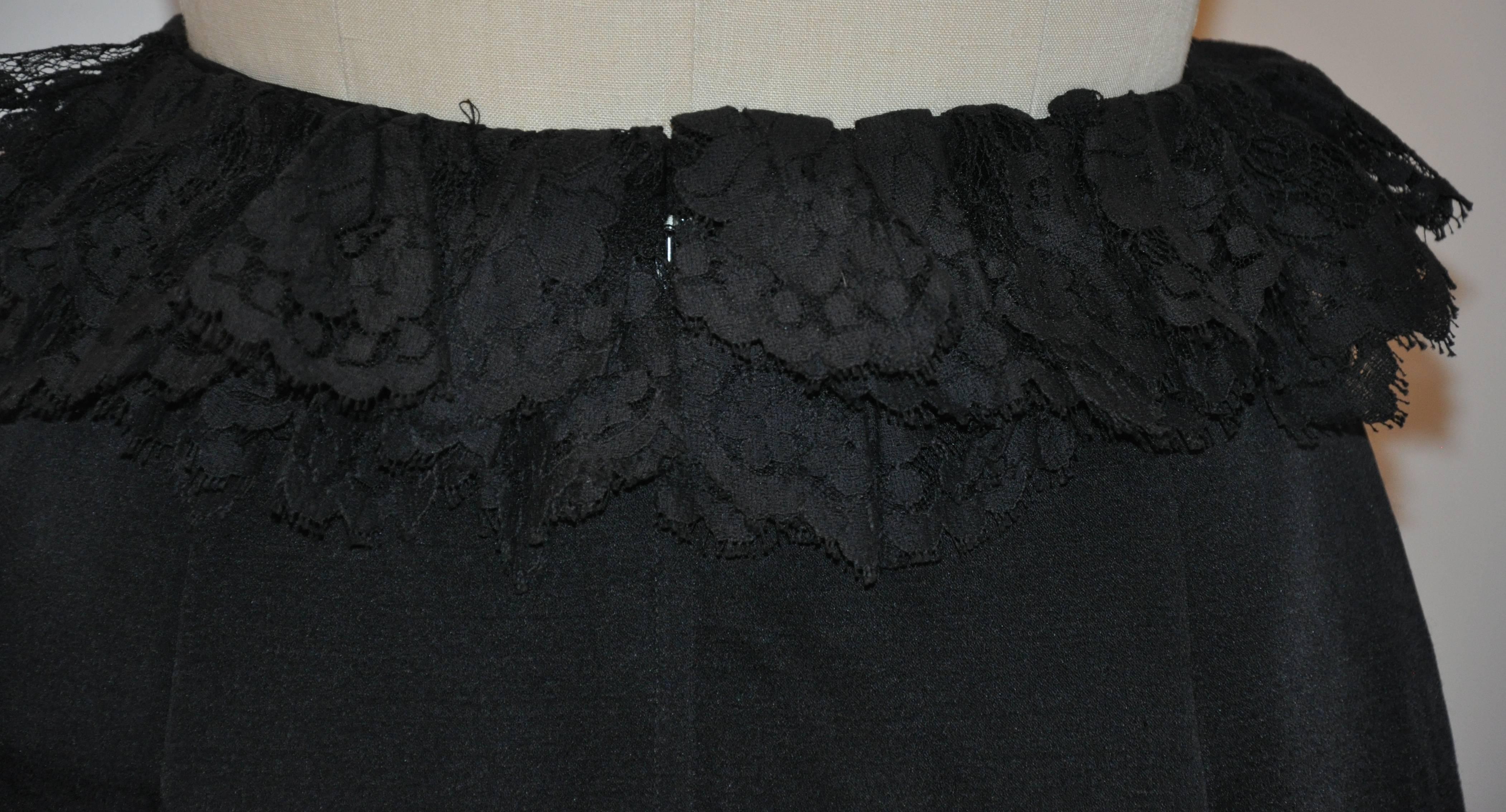 Women's or Men's Moschino 'Couture' Black Silk with Swiss Lace Evening Pencil Skirt For Sale