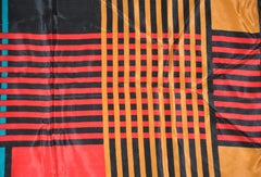 Multi-Color "Abstract Plaid" Silk Scarf