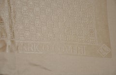 Pañuelo de seda con logo Enrico Coveri Rich Taupe Signature