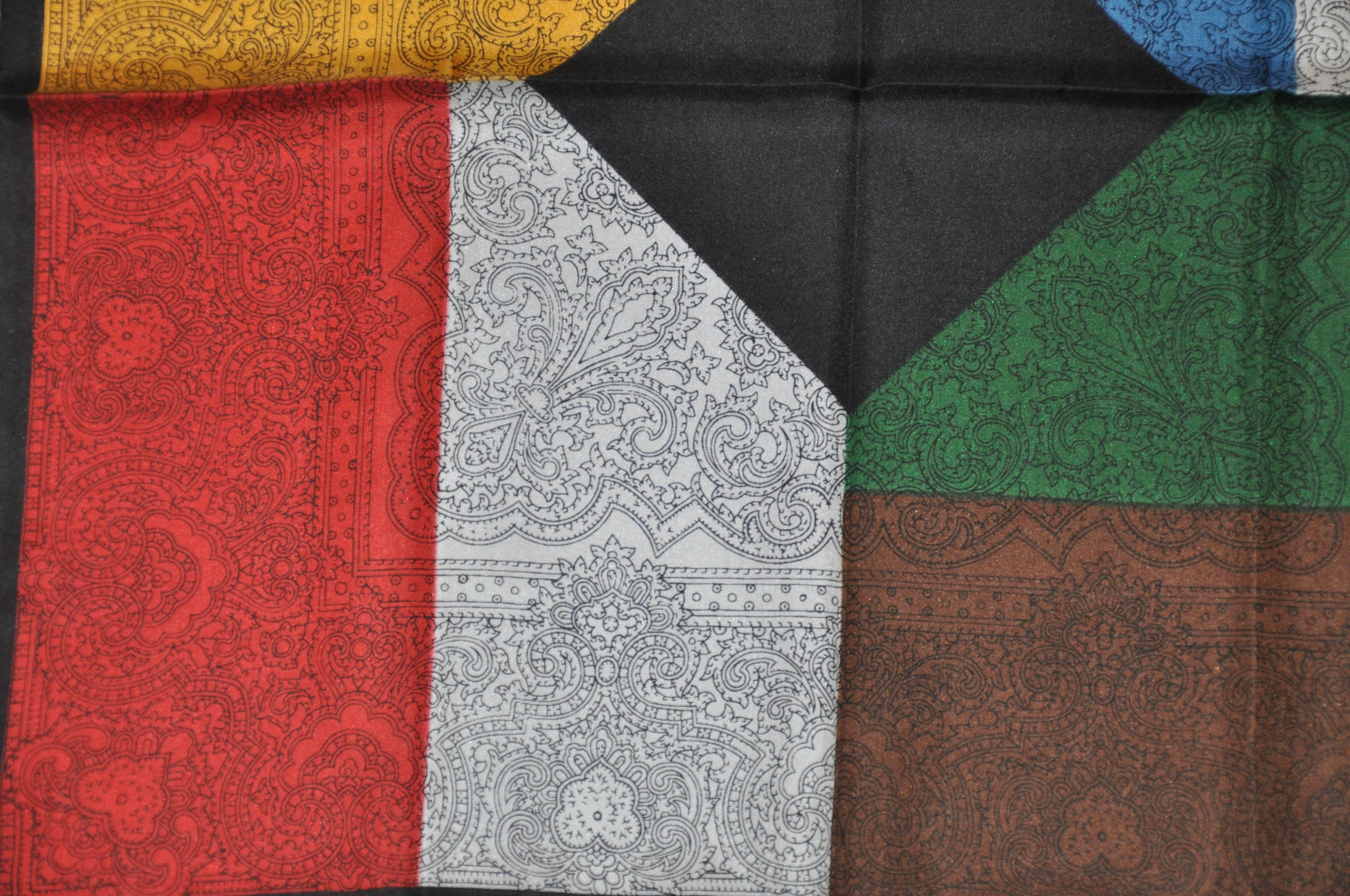 Dumont Elegantes mehrfarbiges Palsey-Seidenhandtaschentuch #1 im Zustand „Gut“ im Angebot in New York, NY