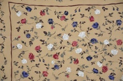 Warm Beige with Multi-Color Floral Silk Handkerchief