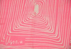 Vera Ivory & Pink "Sun & Sunset" Silk Scarf with Hand-Rolled Edges