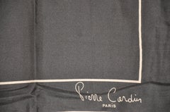 Pierre Cardin Signature Taupe & Coco Brown Silk Scarf