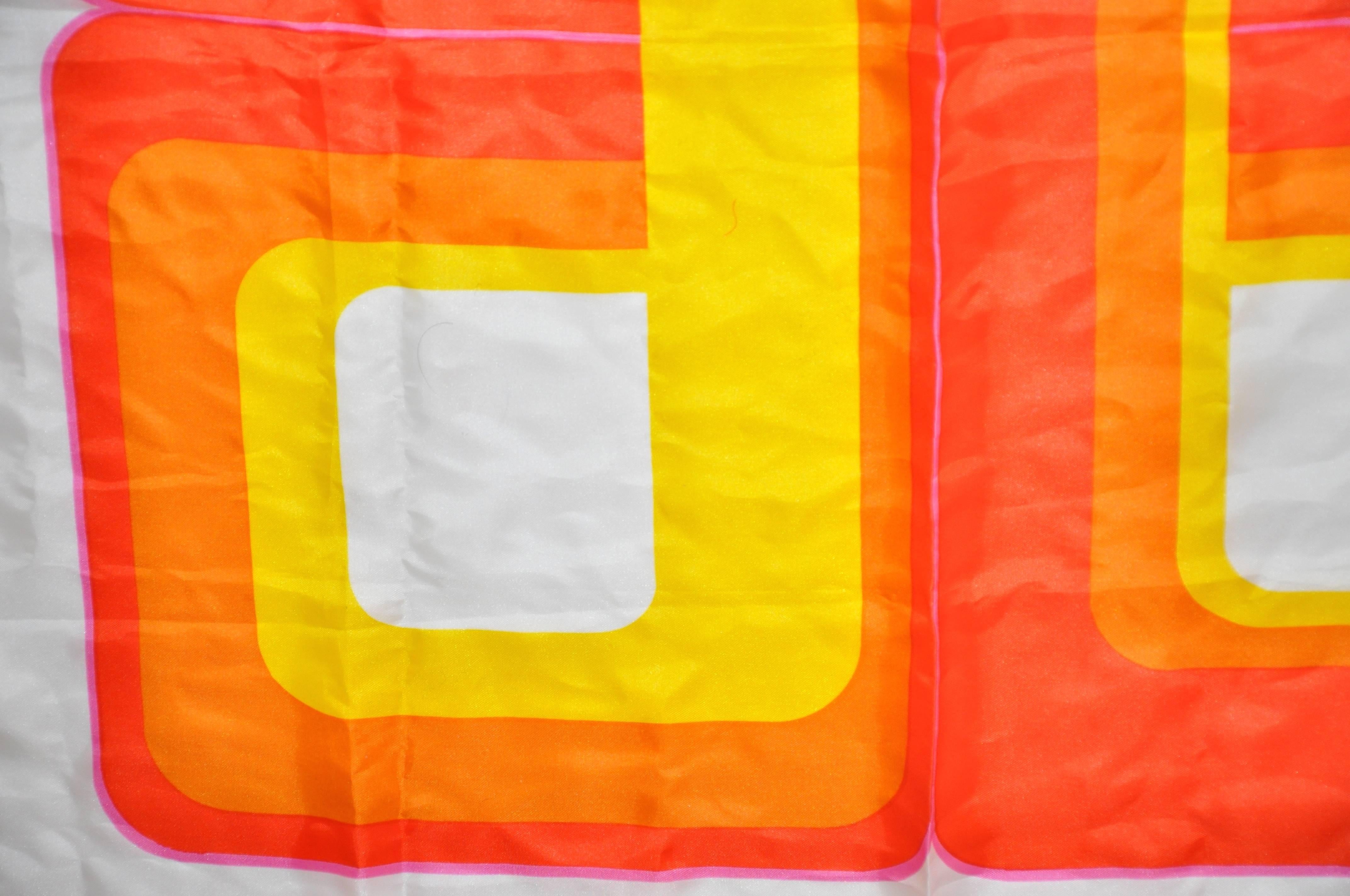 Leuchtend farbenfroher Schal mit „Mod“-Druck im Zustand „Gut“ im Angebot in New York, NY