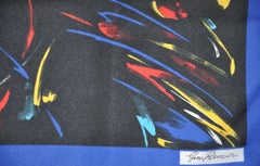 Gina Renoir Multi-Color "Graffiti" with Blue Boarder Scarf