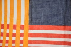 Bold Multi Colors of Squares and Stripes Italian Cotton Scarf
