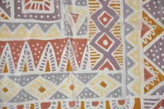 Shades of Beiges and Taupe "Tribal Print" Silk Scarf