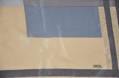 Casca "Shades of Gray, Tan & Pink" Abstract Color Block Silk Scarf