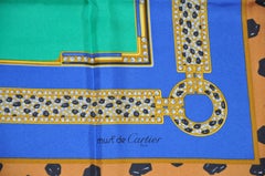 Cartier Signature "Jeweled Jaguars" Silk Jacquard Scarf