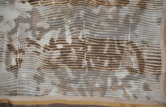 Adrienne Vittadini Warm Shades of Brown & Ivory "Lizard" Silk Chiffon Scarf