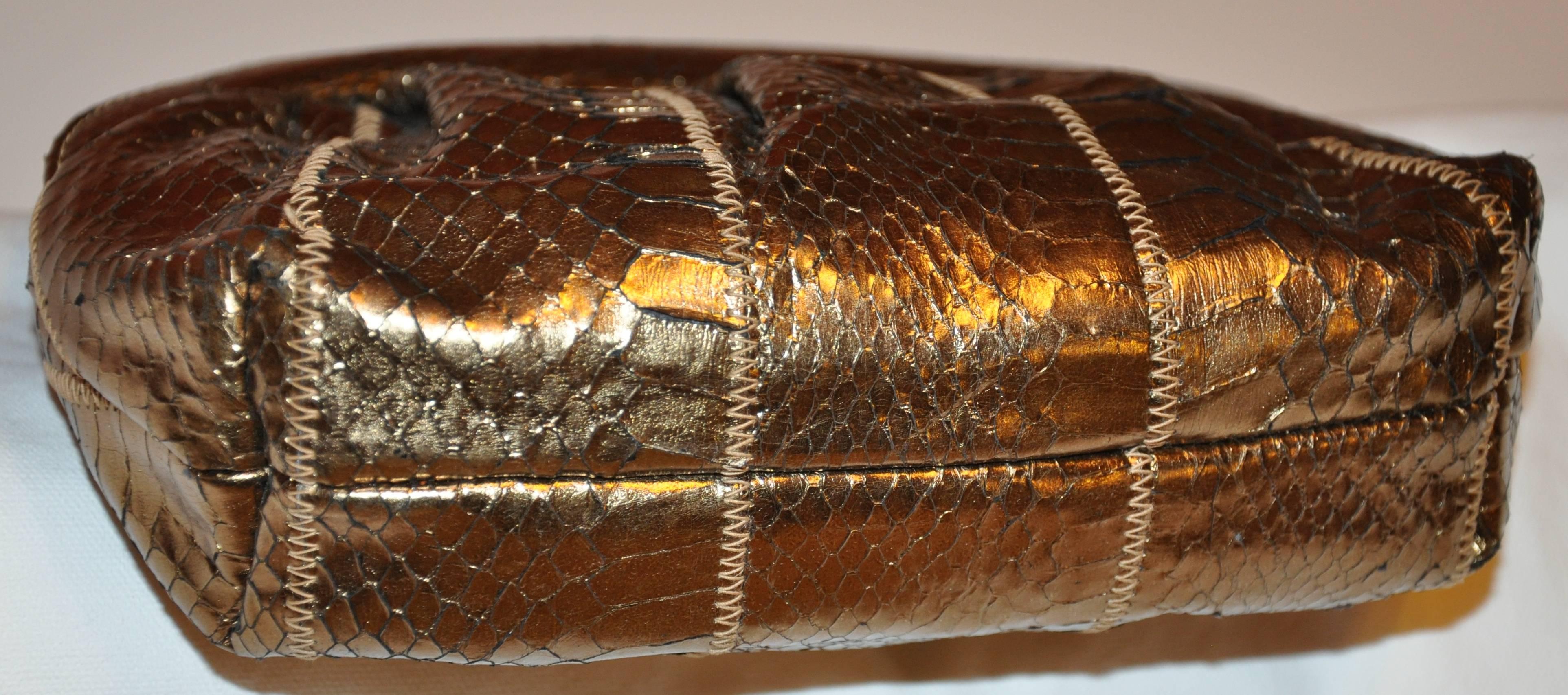 Meyers Bronze-Schultertasche und Umhängetasche aus Pylonleder im Zustand „Gut“ im Angebot in New York, NY