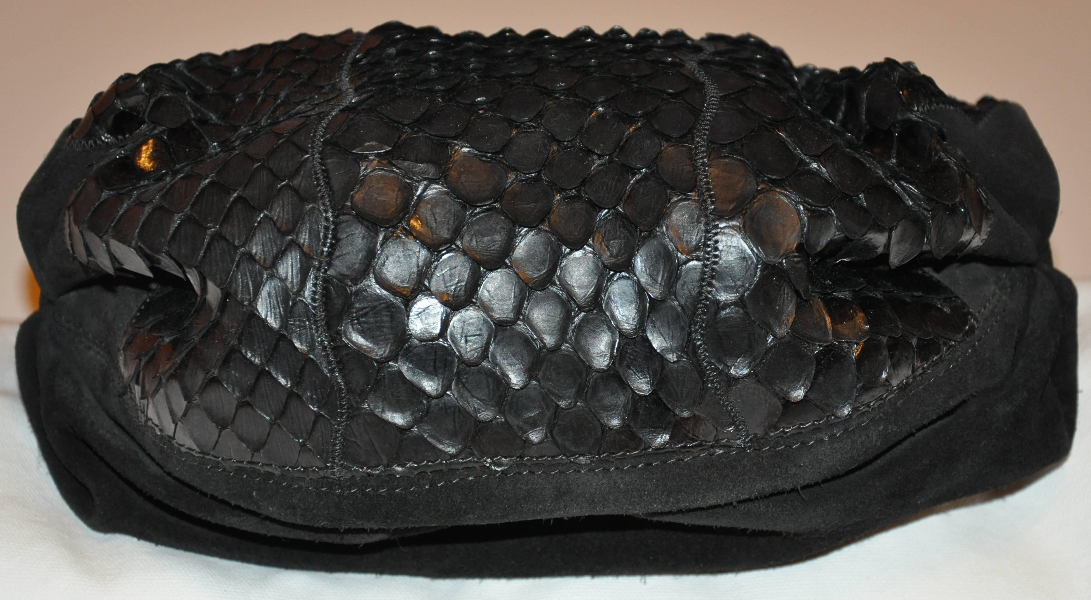 carlos falchi snakeskin handbag