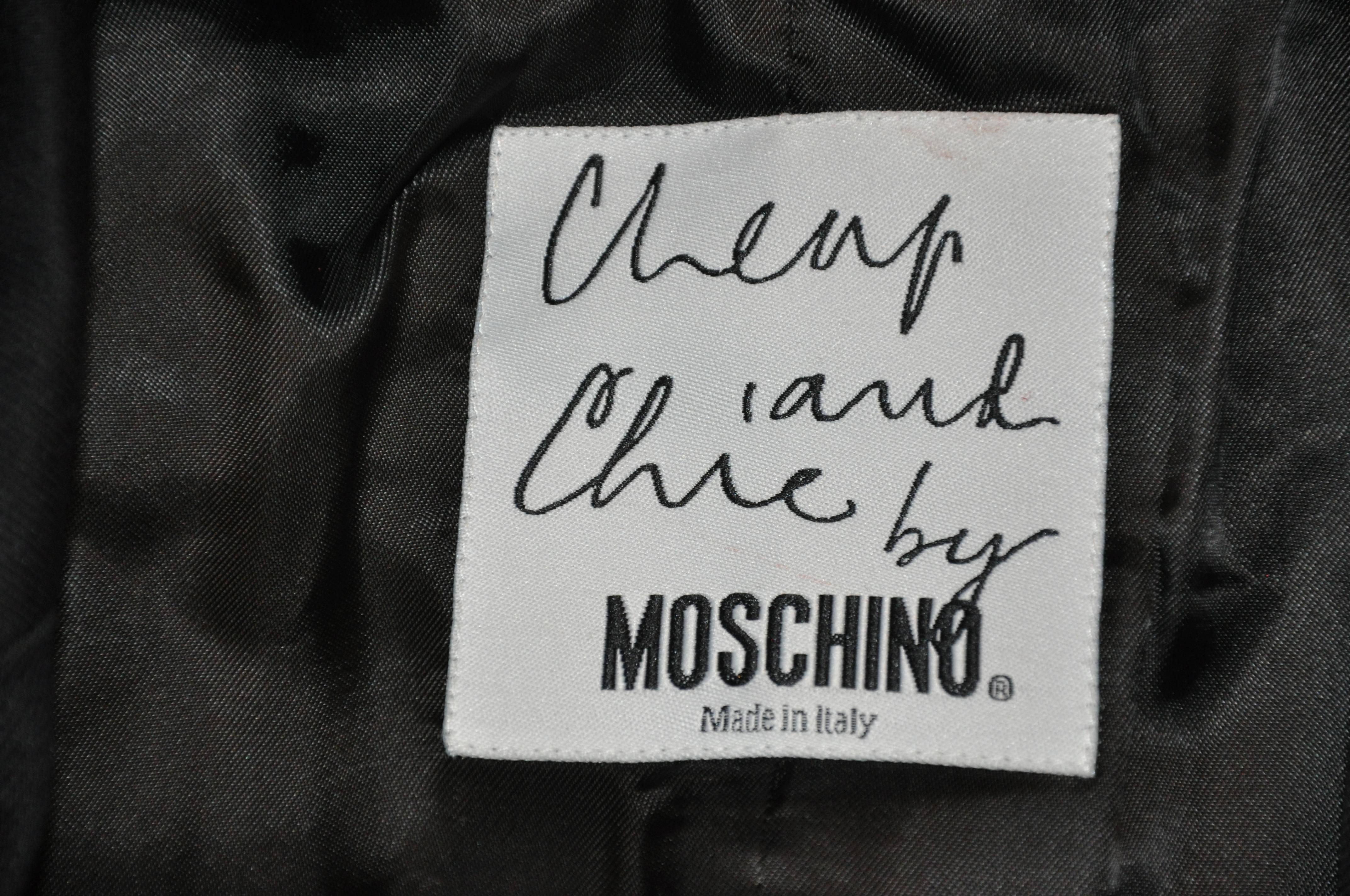 Moschino Schwarzer „“Numerology“-Blazer von Moschino mit zwei eingefassten Taschen im Zustand „Gut“ im Angebot in New York, NY