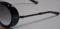 Bottega Veneta Signature Detailed Large Black Lucite Sunglasses