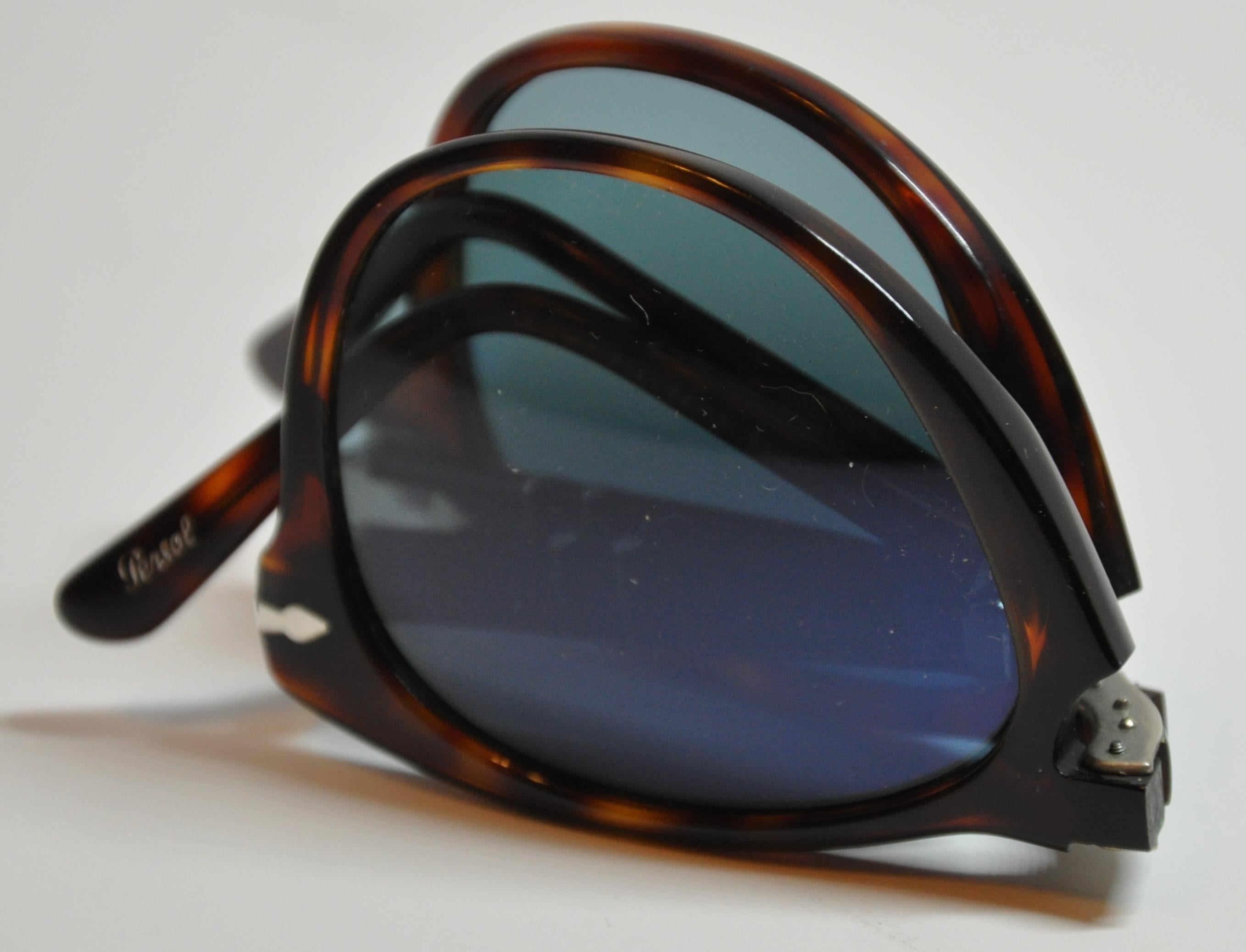 Persol Signature Detailed Tortoise Shell With Gold Hardware Folding Sunglasses 1