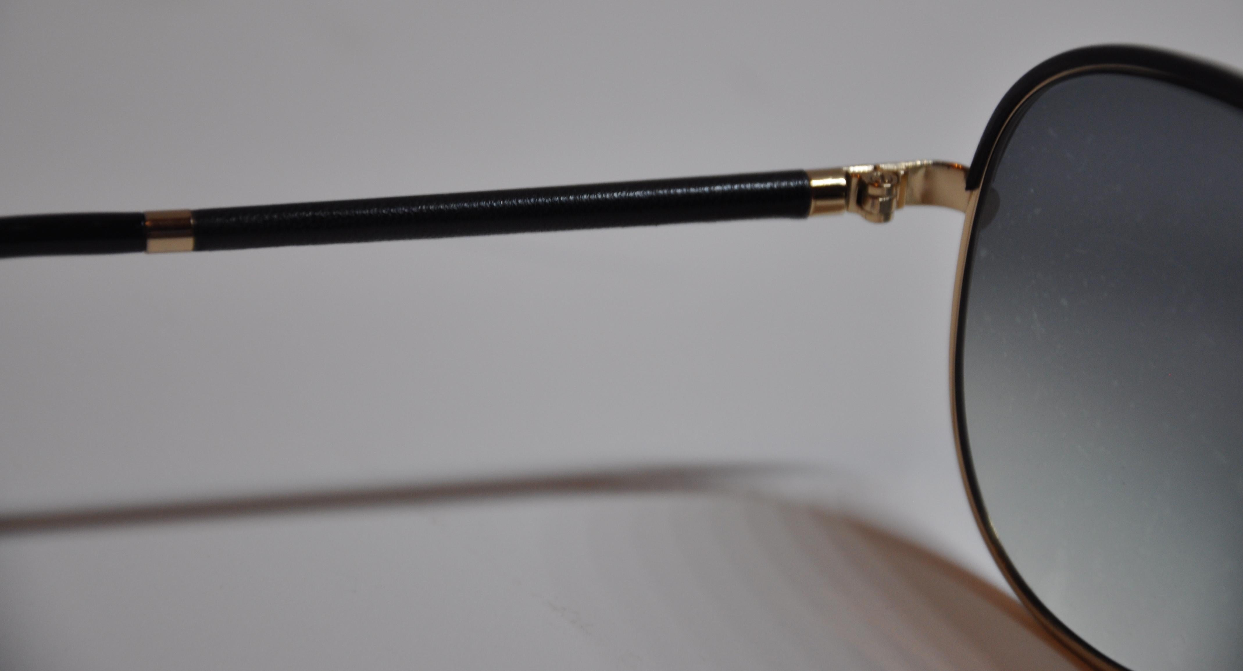 Balenciaga Black Lucite Sunglasses with Gilded Gold Hardware and Black Lambskin For Sale 1