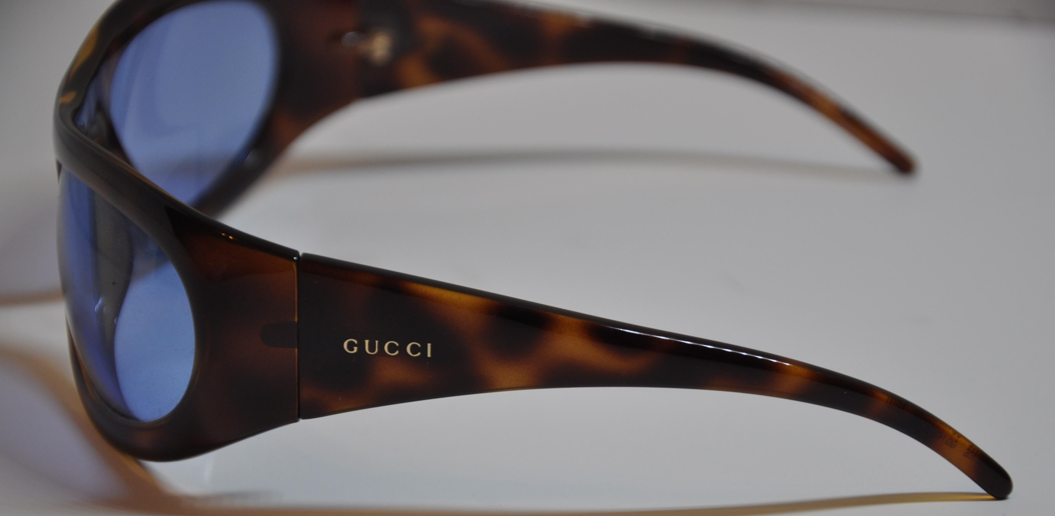 Gray Gucci Rich Warm Tortoise Shell Sunglasses