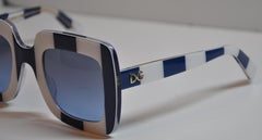 Dolce & Gabbana "Limited Edition" Bold Navy and Cream Mod Runway Sunglasses