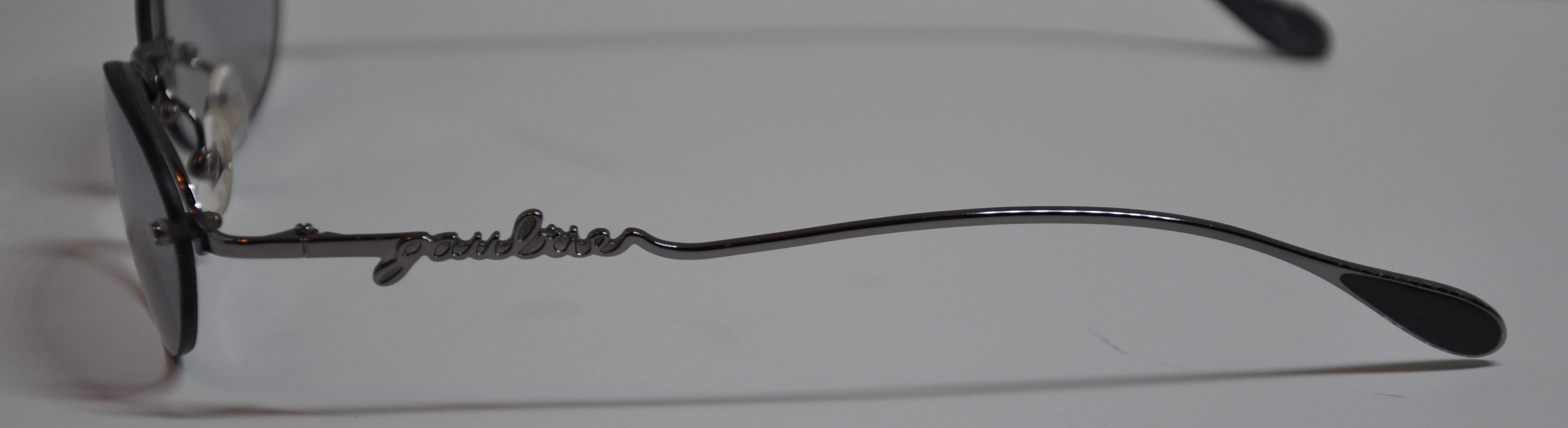 Argent Jean Paul Gaultier Signature Arms Gilded Silver Hardware Glasses en vente