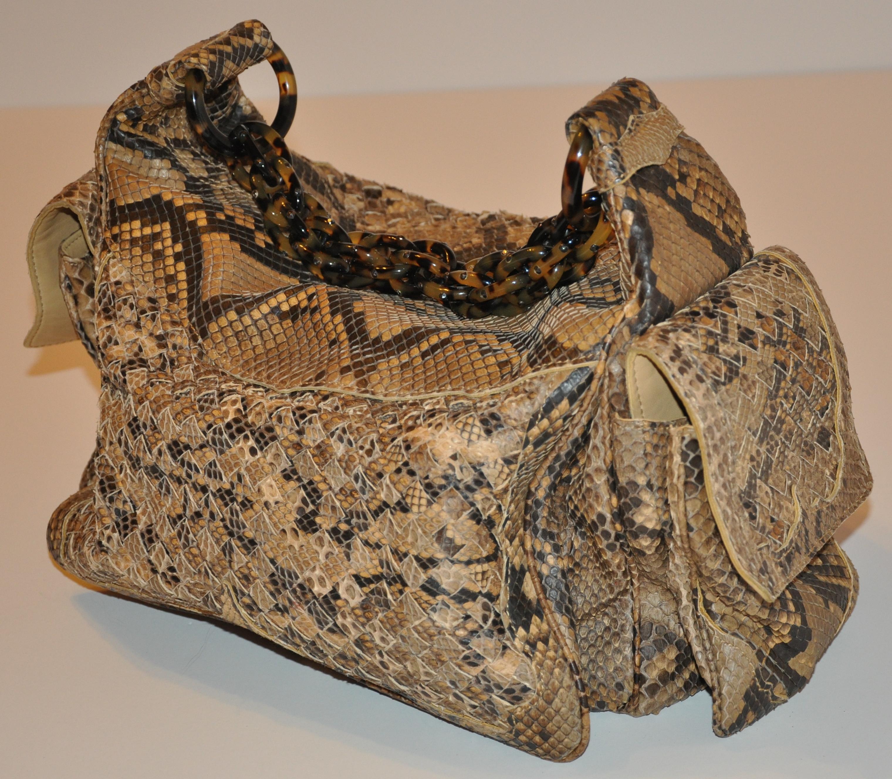 Marron Bottega Veneta - Sac à main en peau de pylon tissée « édition limitée », signature, rare en vente