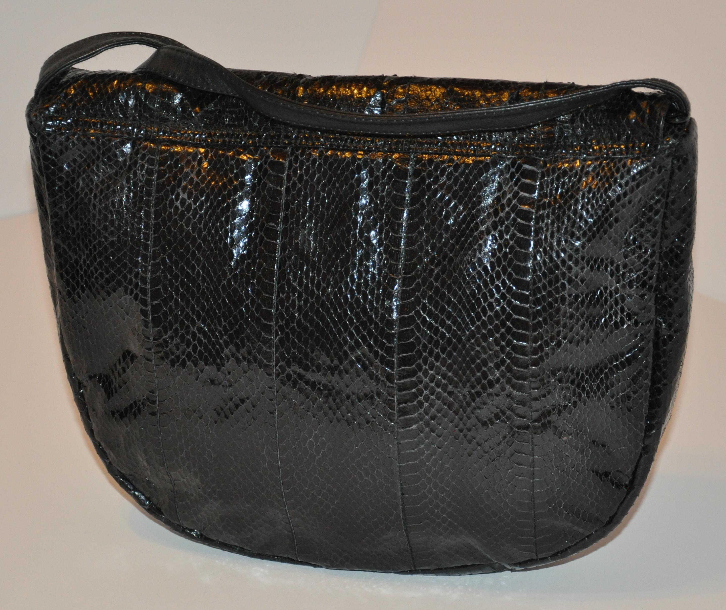 black snakeskin bag