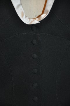 Thierry Mugler Signature Black Accented with Cream Sculpted Smoking Jacket