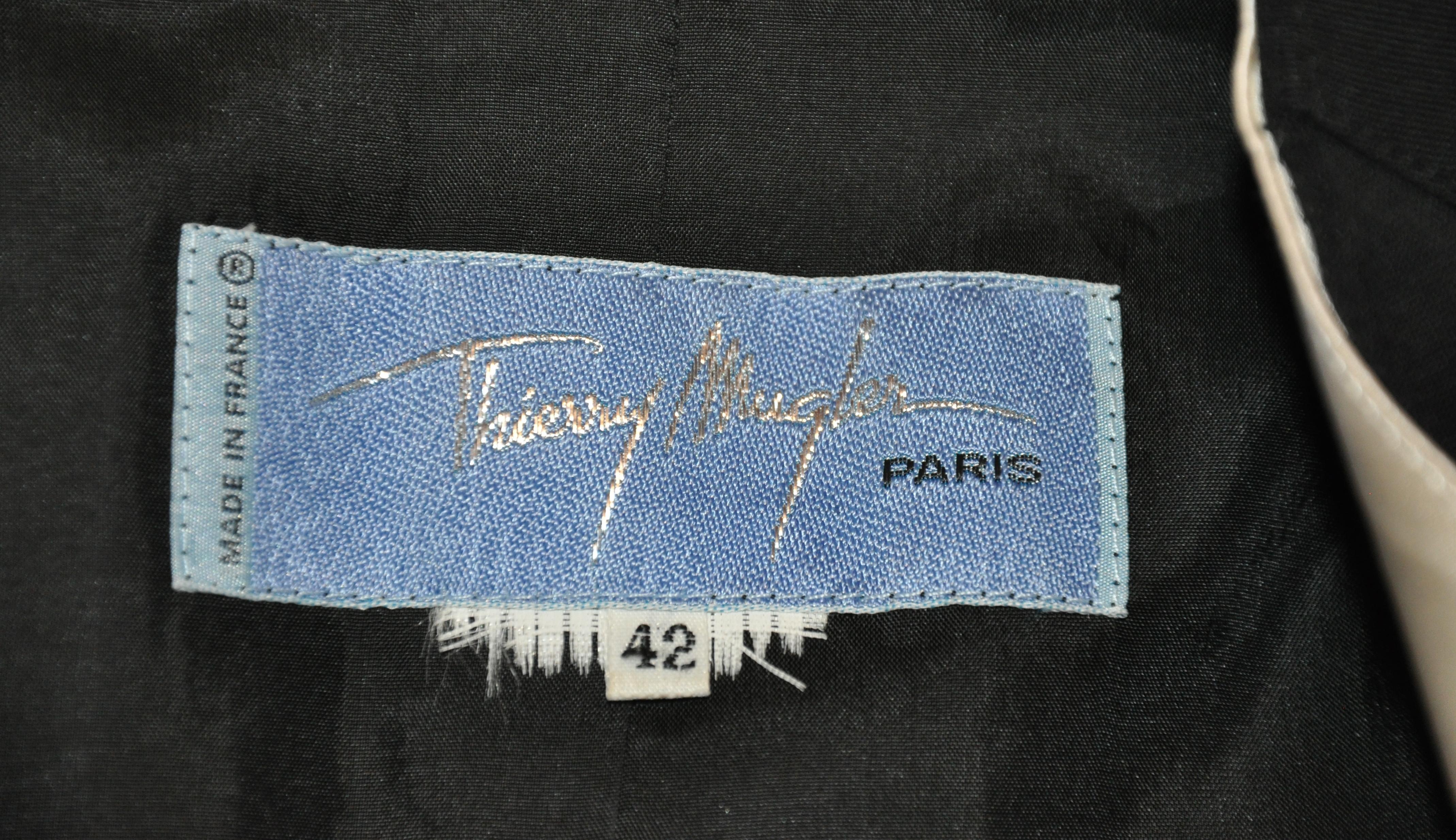 Thierry Mugler Signature Black Accented with Cream Sculpted Smoking Jacket 1