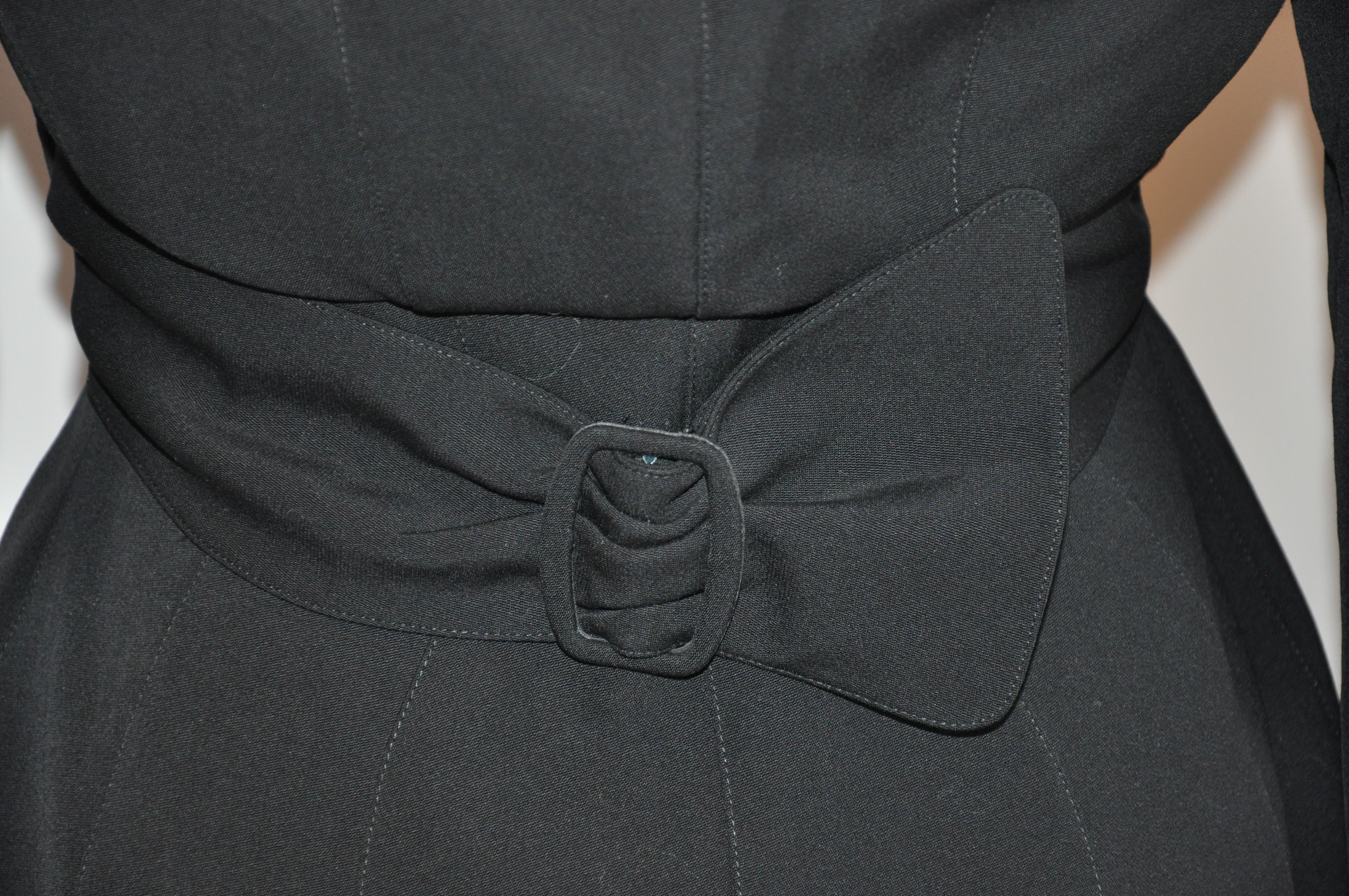 Thierry Mugler Signature Black Accented with Cream Sculpted Smoking Jacket 3