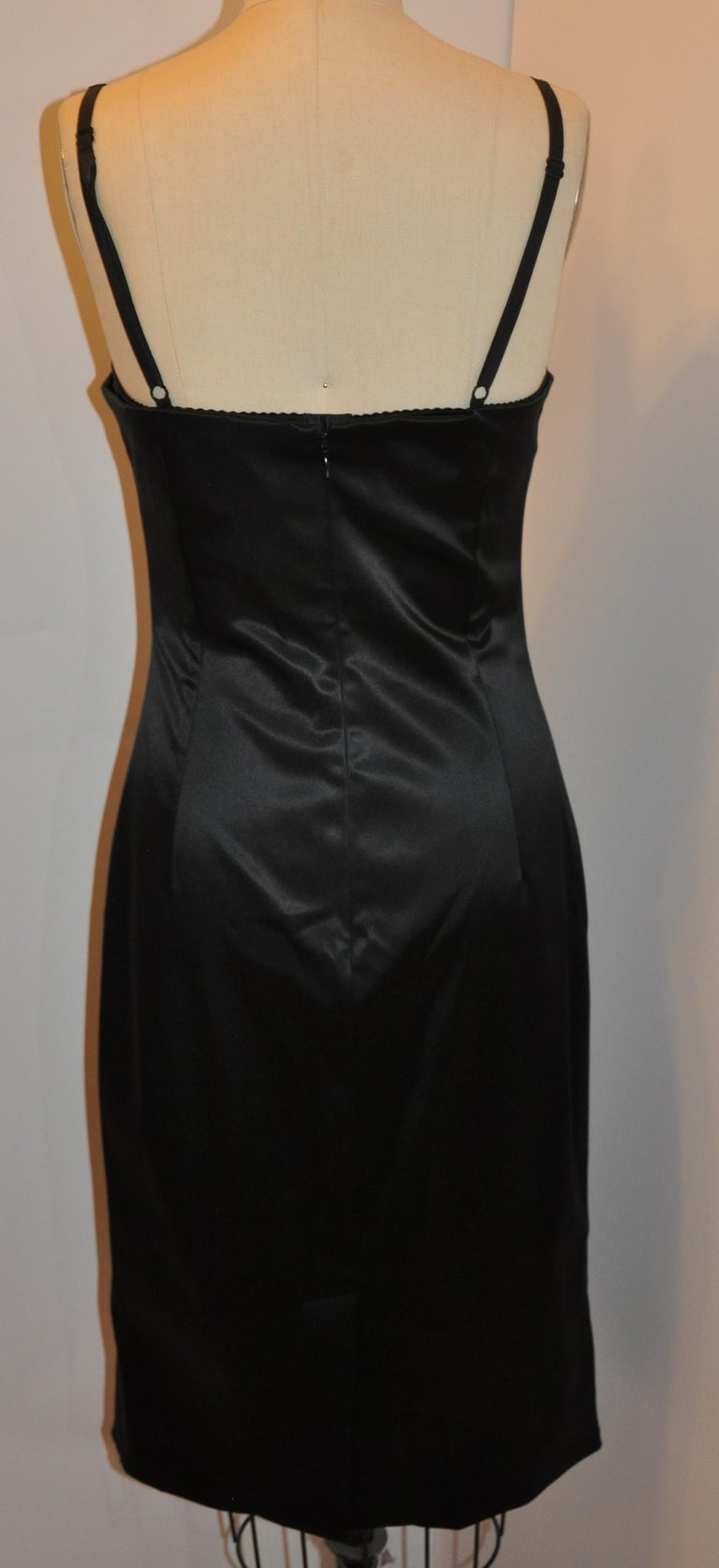 Dolce And Gabbana Midnight Black Body Hugging Spandex Built In Bra Evening Dress For Sale At 1stdibs