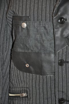 Junya Watanabe Comme des Garcons Black & Charcoal Stripe Deconstruct Jacket