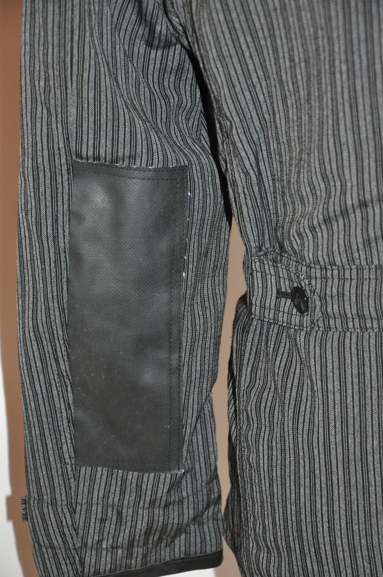 Junya Watanabe Comme des Garcons Black & Charcoal Stripe Deconstruct Jacket For Sale 4