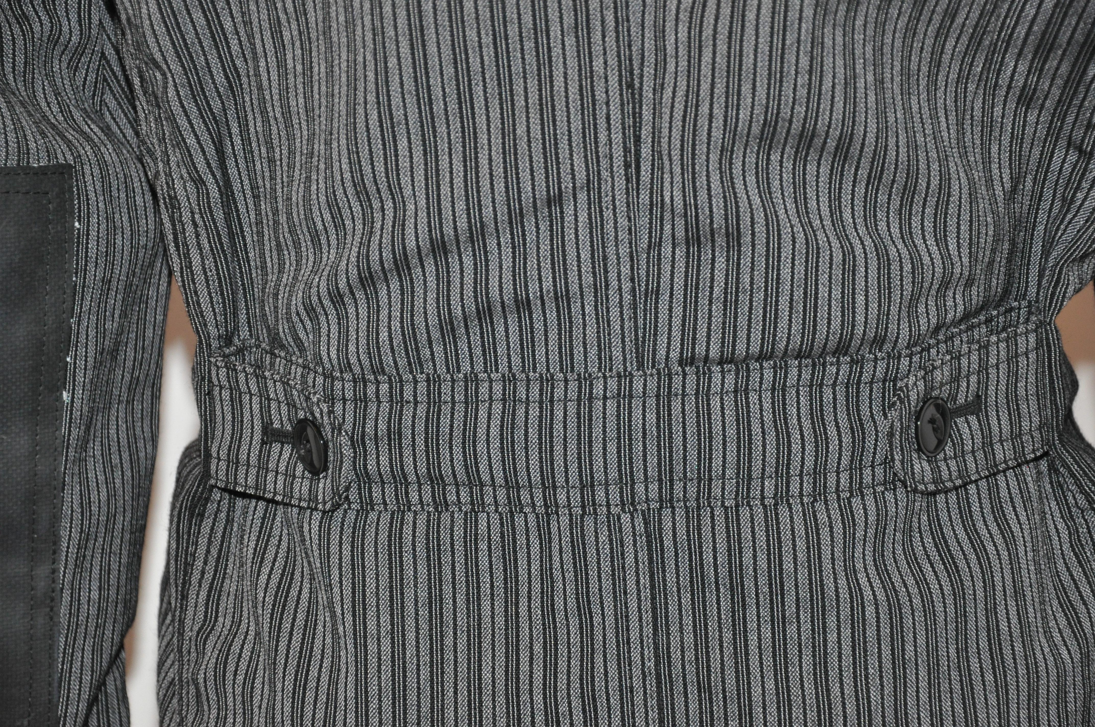 Junya Watanabe Comme des Garcons Black & Charcoal Stripe Deconstruct Jacket For Sale 2