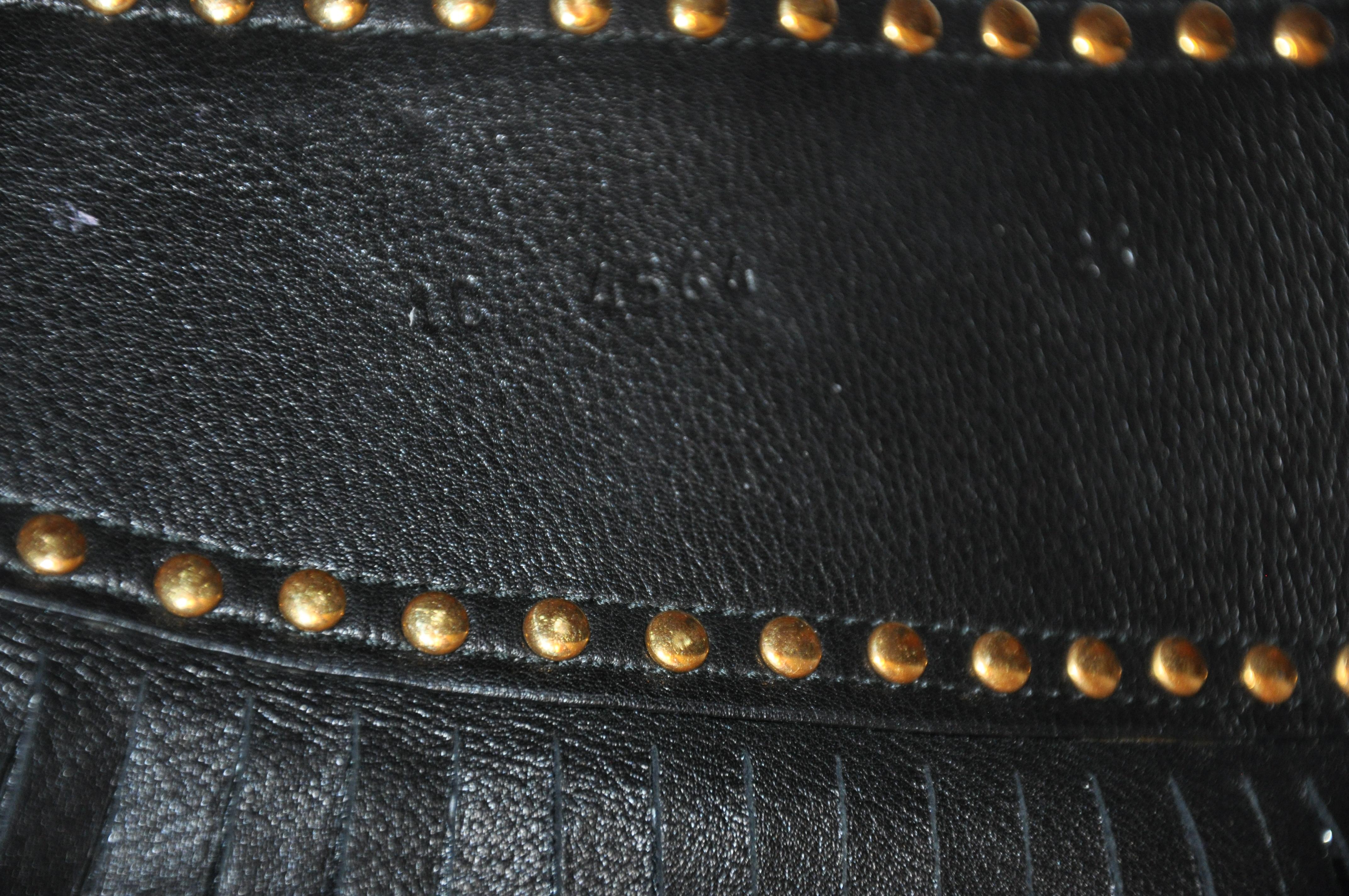 Prada Multi Gold Nieten Coco-Brown Fransen mit schwarzer Perlenschnalle Gürtel im Zustand „Gut“ im Angebot in New York, NY
