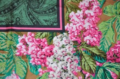 Oscar de la Renta "Gold Collection" Majestic Green Palseys & Wild Florals Scarf