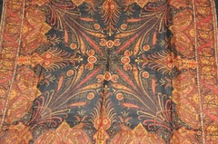Large Majestic Multi-Color "Peacock Feathers" & Black Borders Silk Scarf