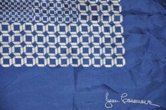 Jean Caseeere (France) Navy & Ivory Abstract #2 Silk Scarf