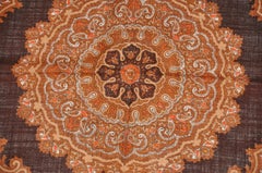 Rich Shades of Browns & Cream Classic Palsey Wool Challis Scarf