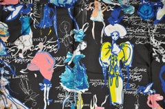 Christian LaCroix Bold Whimsical Multi-Color "History of LaCroix" Silk Scarf