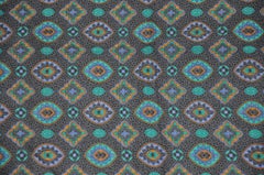 Multi-Color Red & Black Leopard Border & Multi Palsey Center Cotton-Blend Scarf