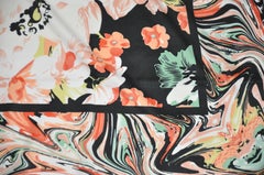 Echo Huge Majestic Bold "Burst of Autumn Florals" with Black Borders Scarf