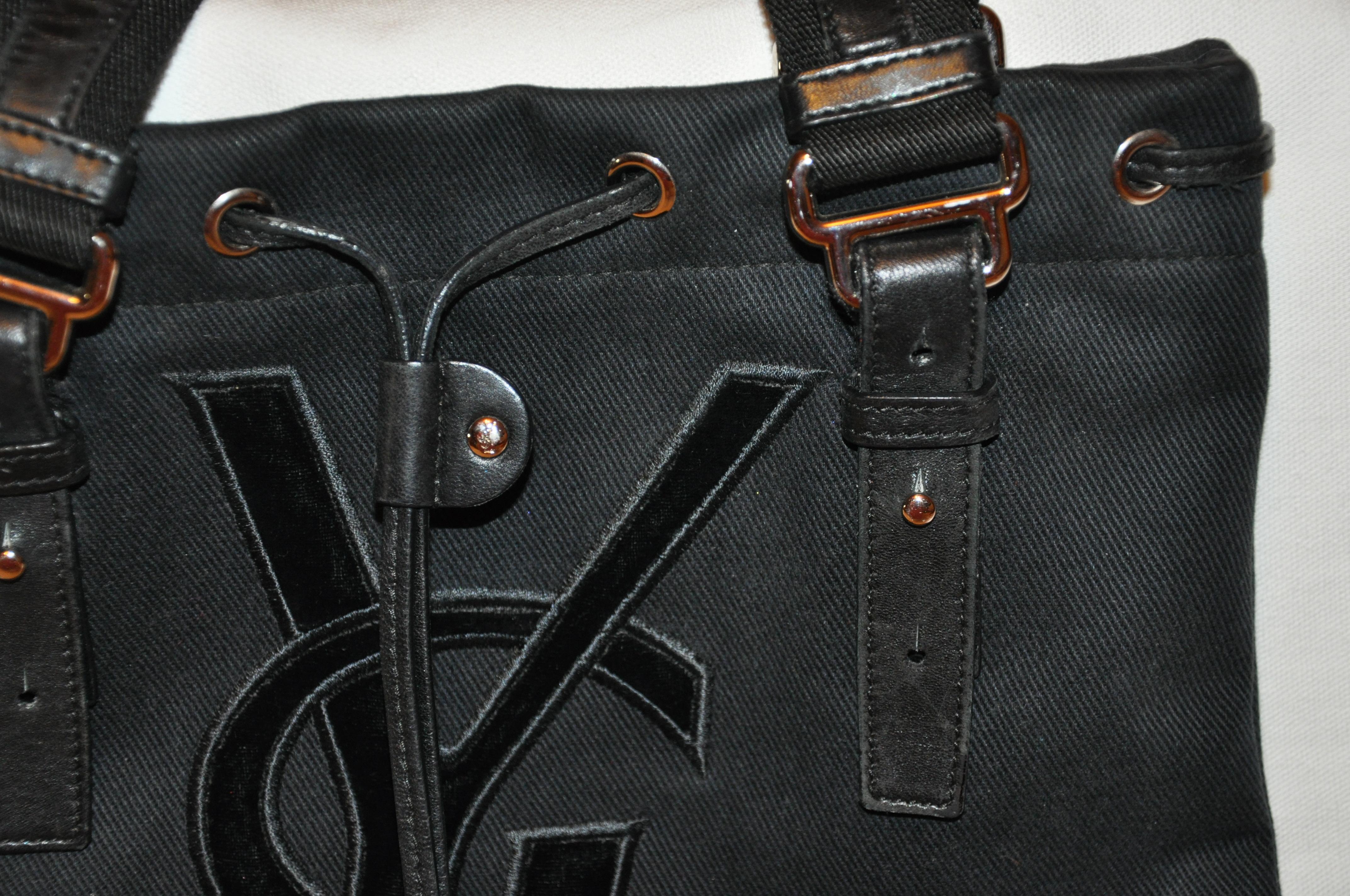black velvet tote bag