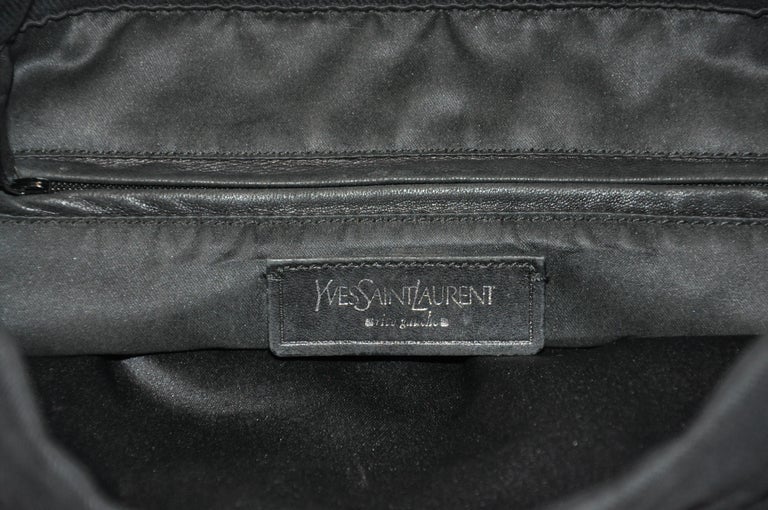 Yves Saint Laurent Signature Black Velvet Monogram Adjustable Double ...