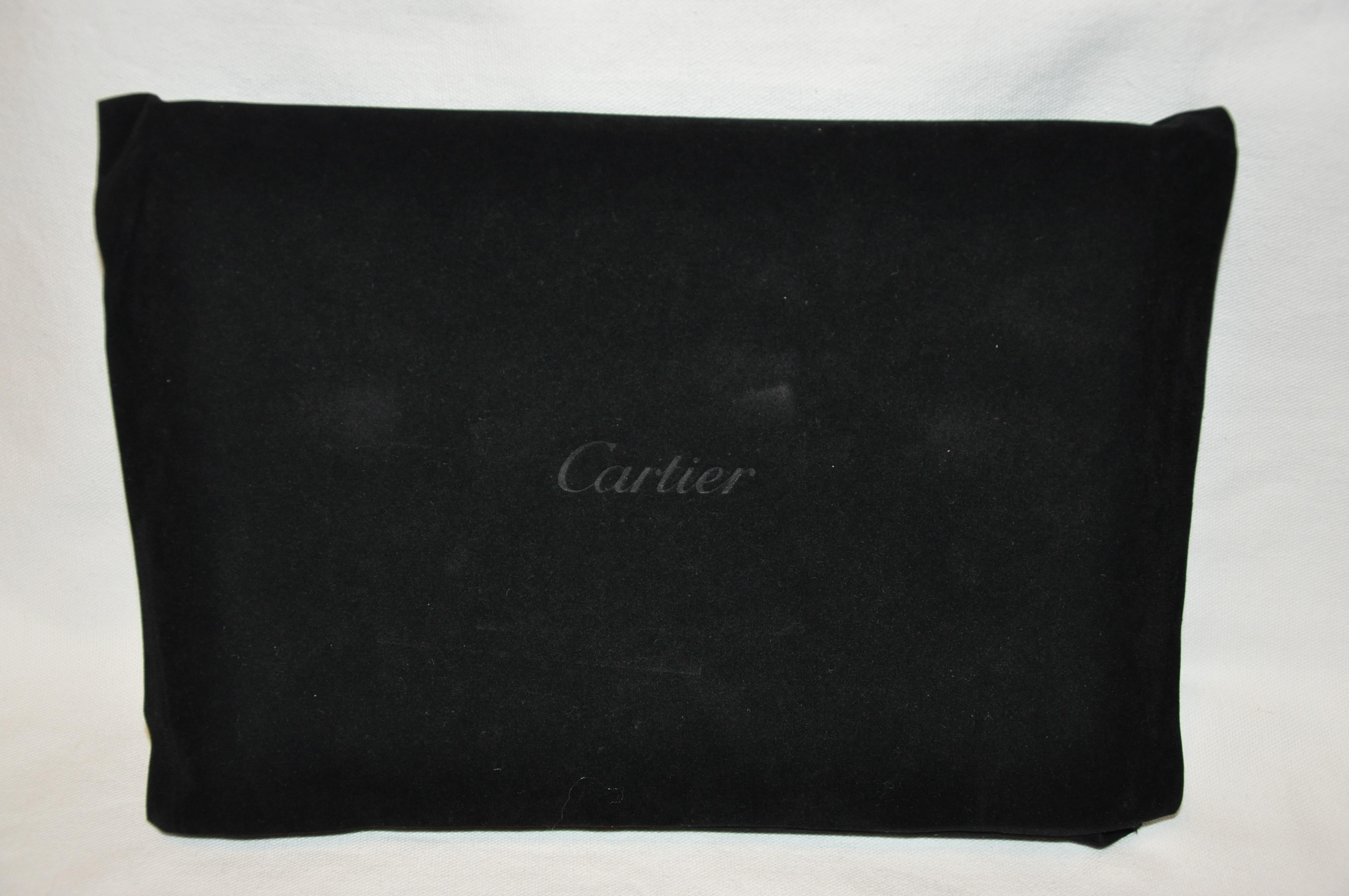 Cartier Signatur Monogramm strukturiertes Notebook in Coco-Brown mit Goldbeschlägen von Cartier im Angebot 3