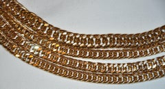 Thick Polished Gilded Gold Vermeil Hardware 4-Tier Adjustable Chain Belt