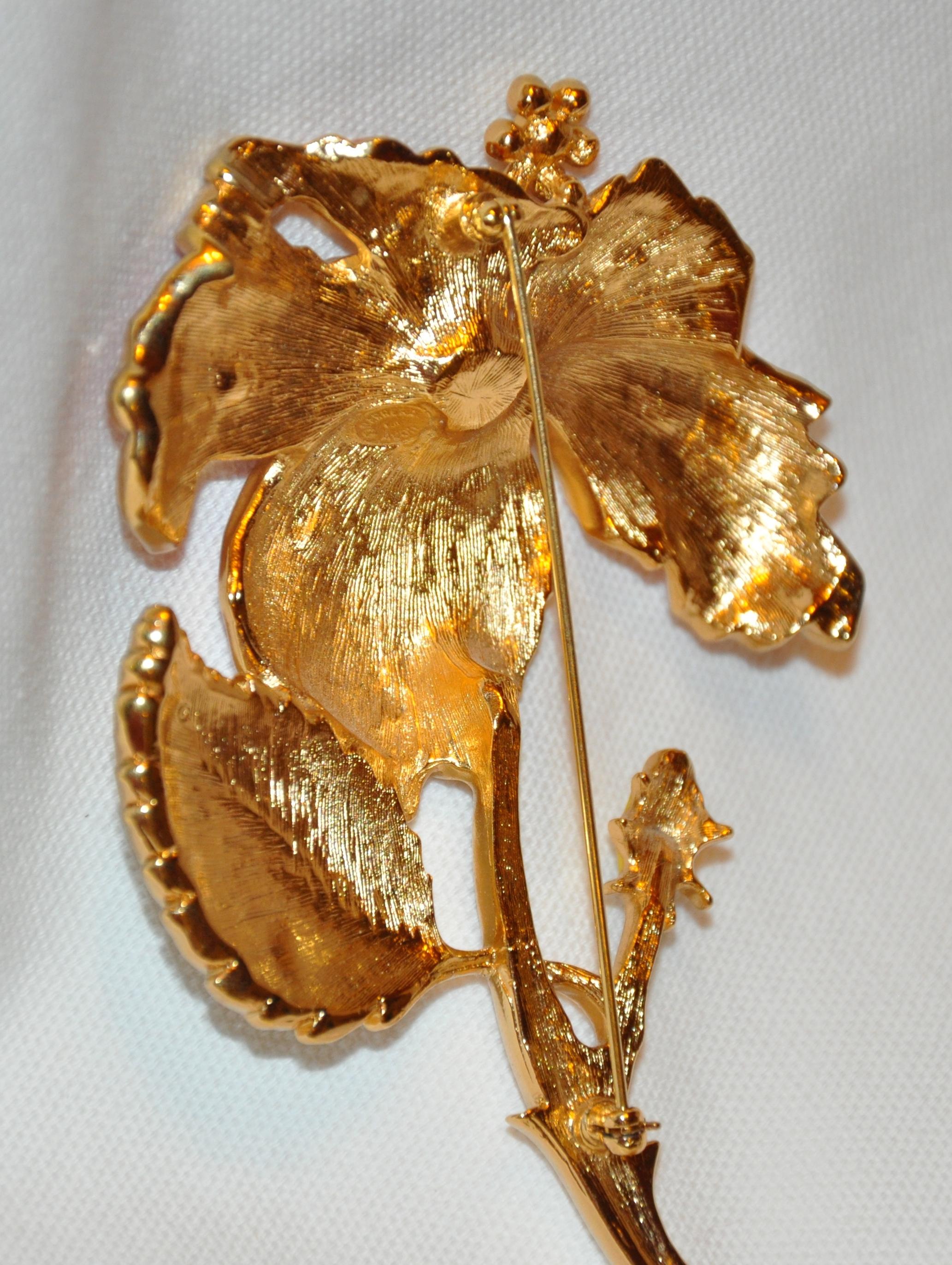 Women's or Men's Barrego Wonderfully Whimsical Huge Multi Color Enamel with Gold Hardware Brooch For Sale