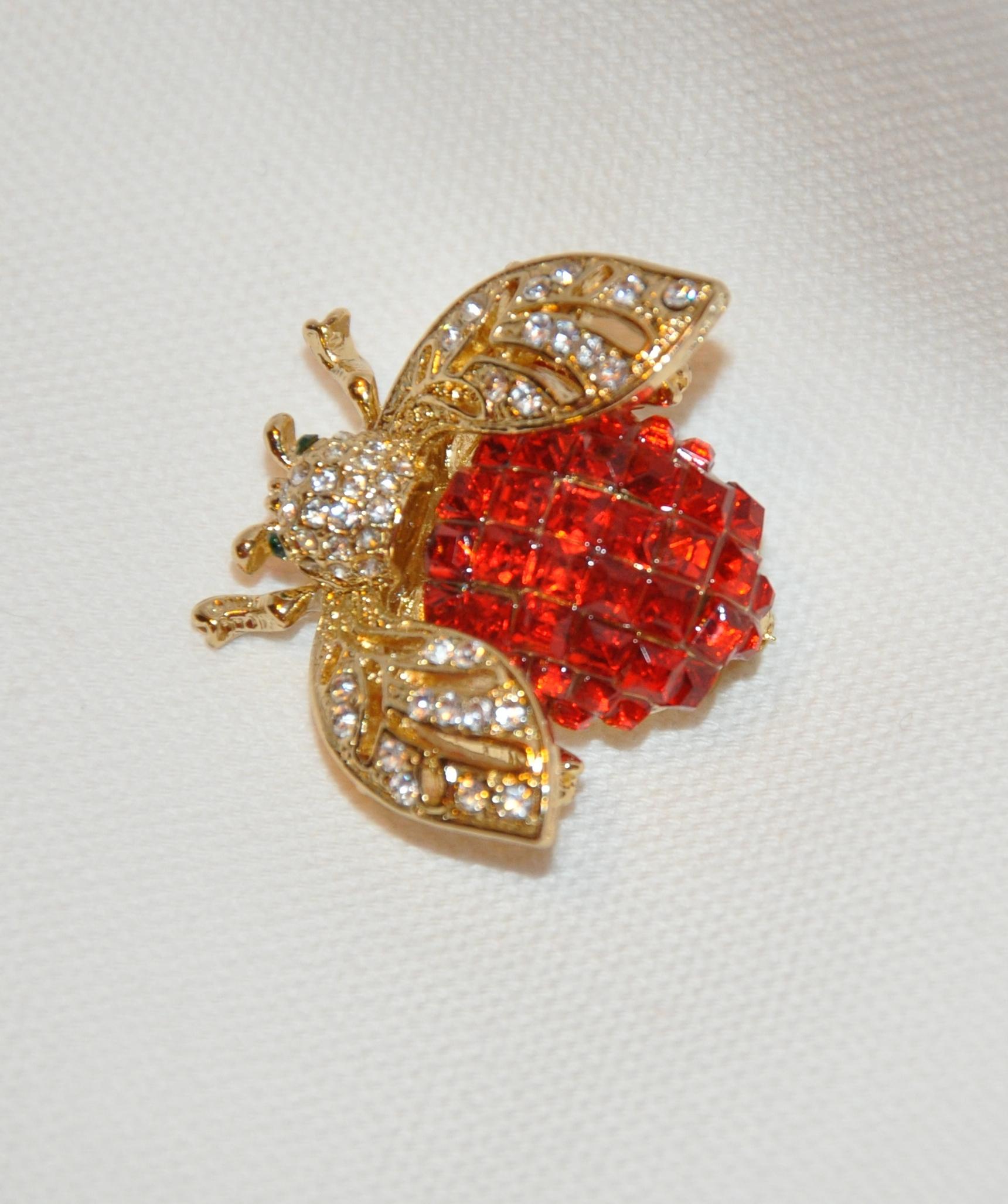 Baroque Beautifully Detailed Filigree with Faux Rubies & Diamonds 