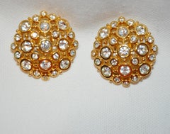 Polished Gilded Gold Vermeil Hardware "Starburst" with Faux Diamond Earrings