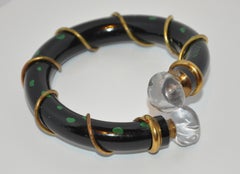Christian Dior Bracelet « Poison » rare en verre pourpre et noir transparent